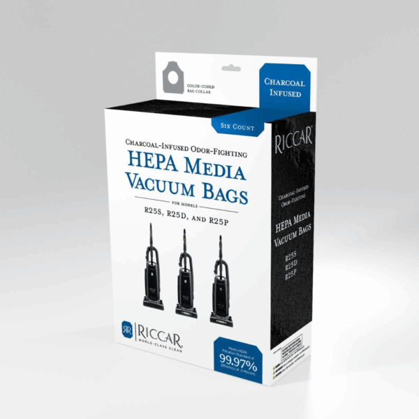 Riccar Charcoal-Lined HEPA media Bags for R25 Series (R25HC-6)